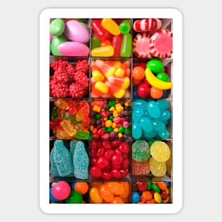 Colorful Candy In Compartments Sticker